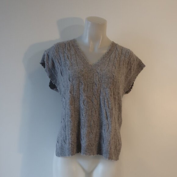 Womens Minnie Rose 100% Cashmere Gray Tank V-Neck Sweater XS - Picture 1 of 9